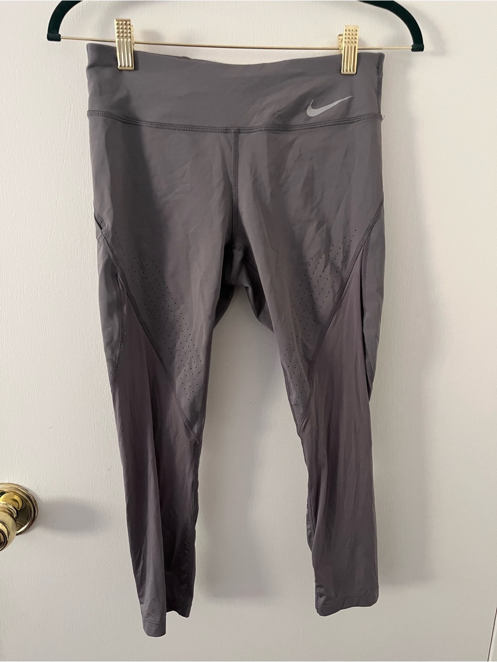 Nike Women’s Power Epic Lux Cropped Running Tights Legging Gray Dri-Fit Small